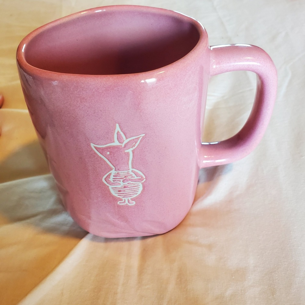 Rae Dunn Disney Piglet Pink Ceramic Mug Thankful For Friends Artisan Collection